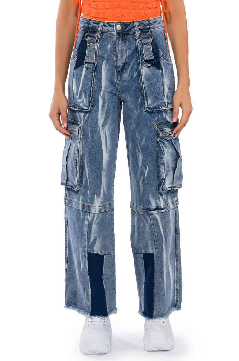 IN MY THOUGHTS ULTRA BAGGY CARGO JEANS
