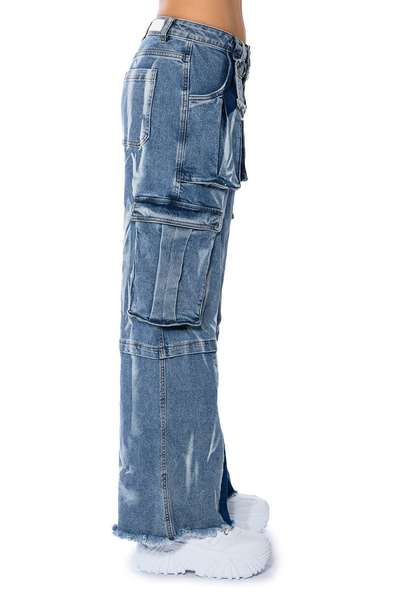 IN MY THOUGHTS ULTRA BAGGY CARGO JEANS