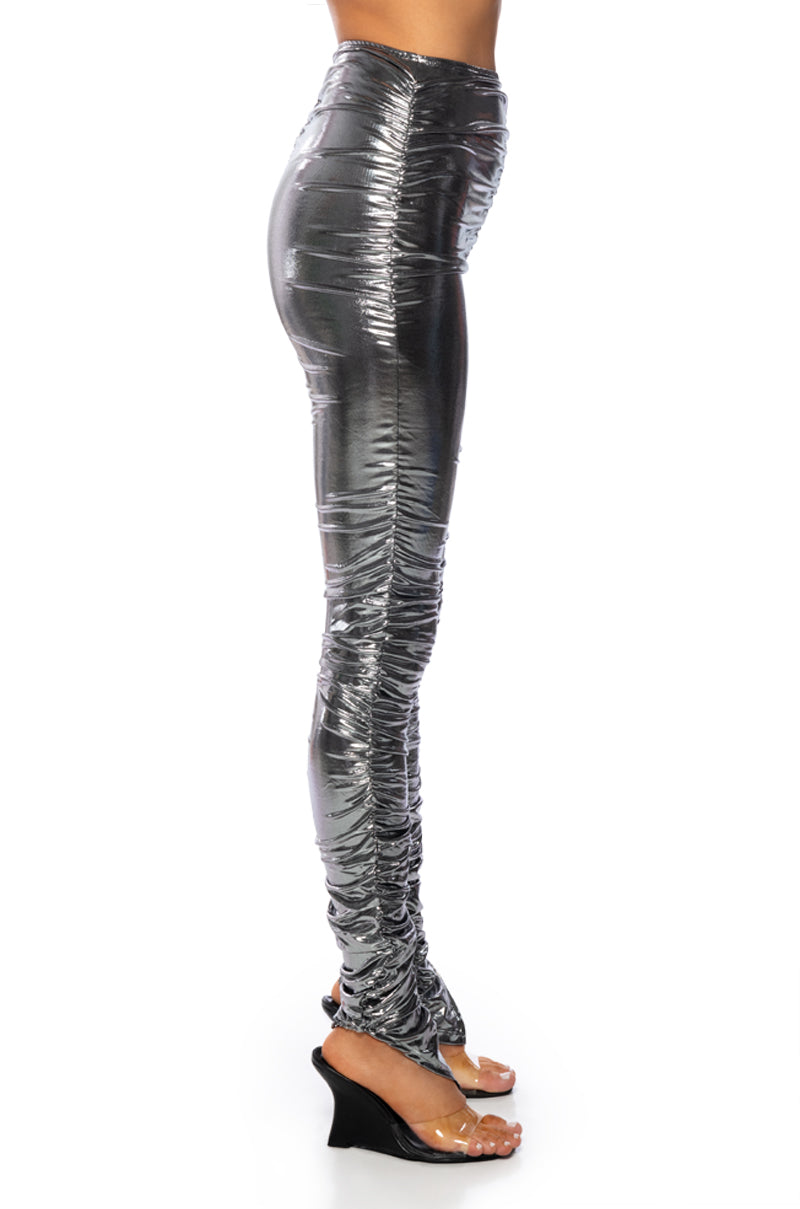 IN THE COSMOS METALLIC RUCHED LEGGING