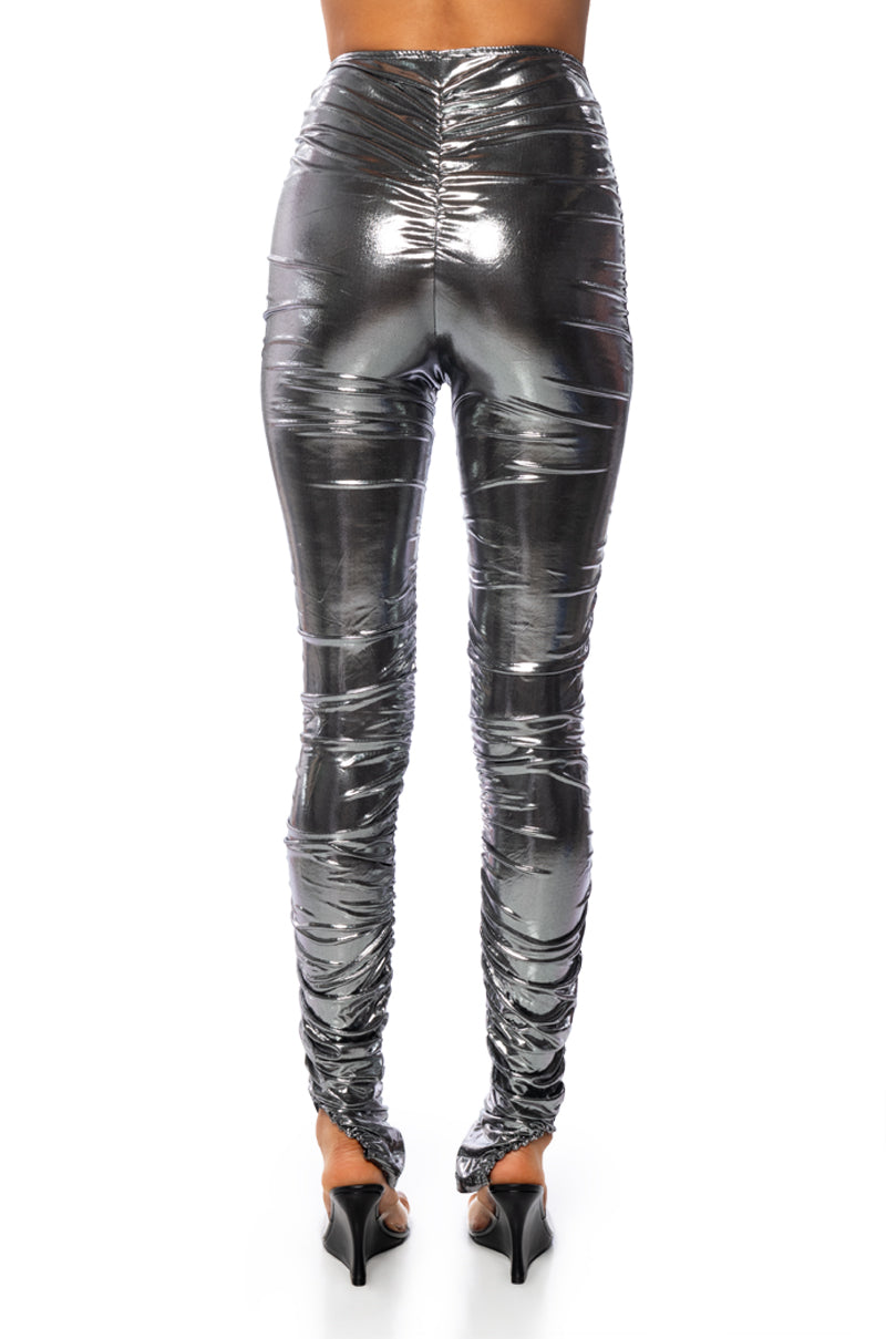 IN THE COSMOS METALLIC RUCHED LEGGING