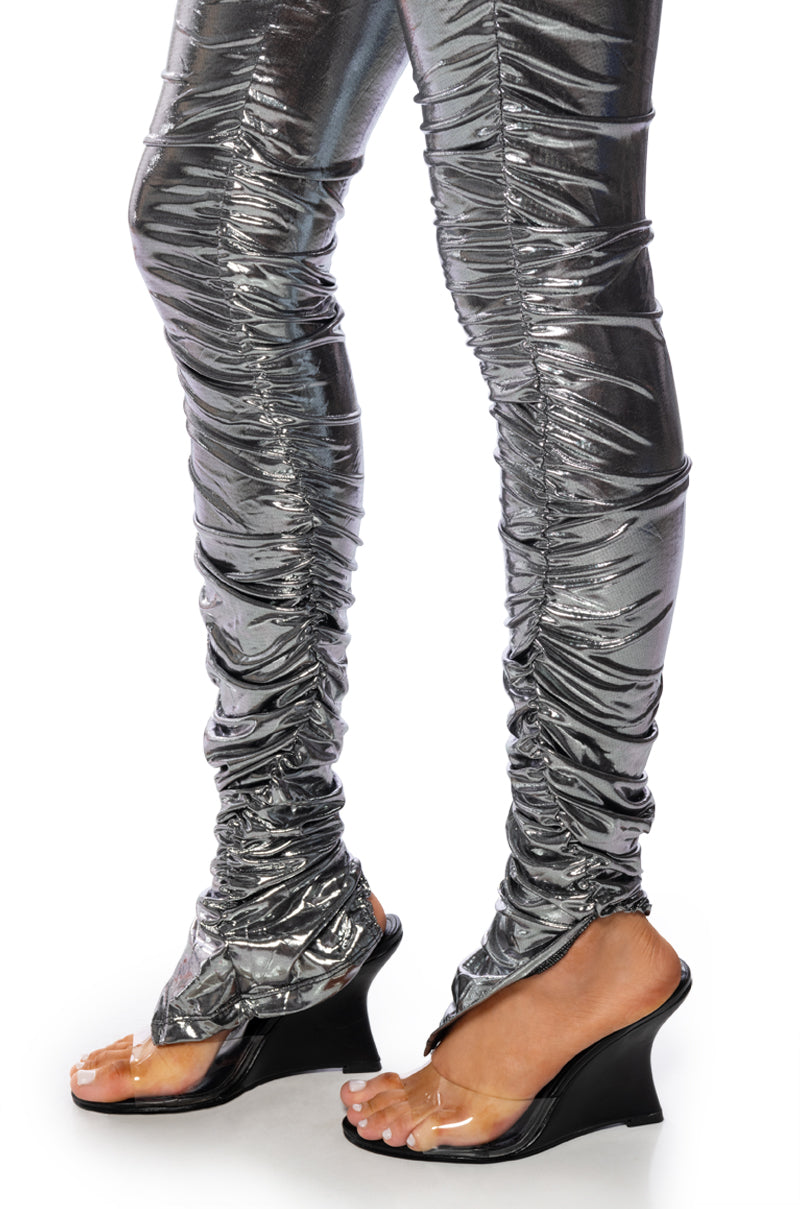 IN THE COSMOS METALLIC RUCHED LEGGING