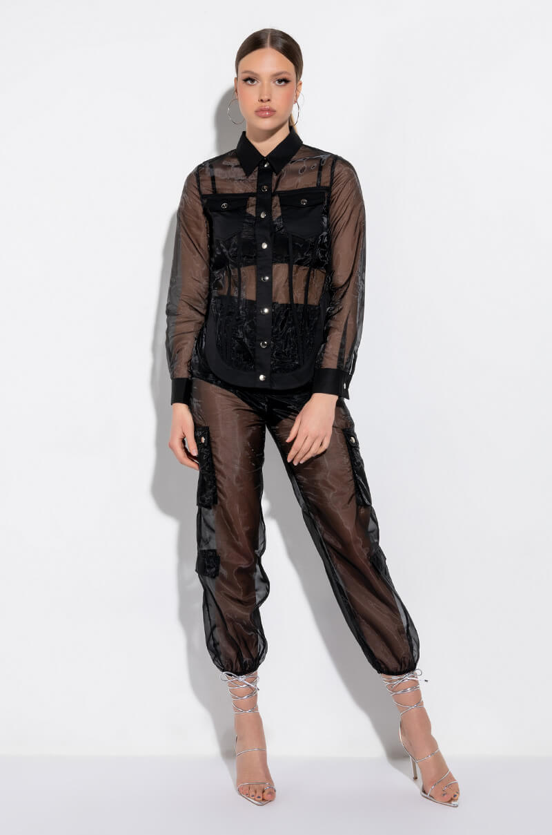 INCOGNITO SHEER BUTTON DOWN