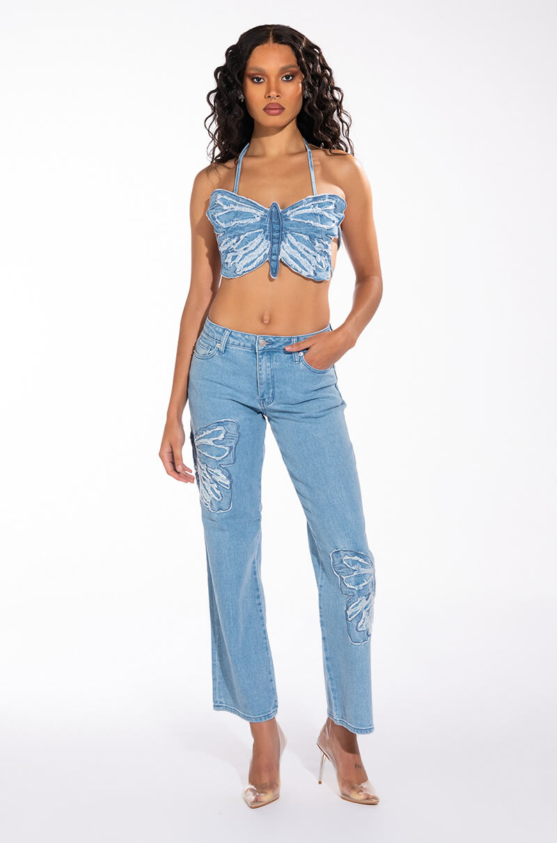 INFINITY BUTTERFLY BANDEAU TOP