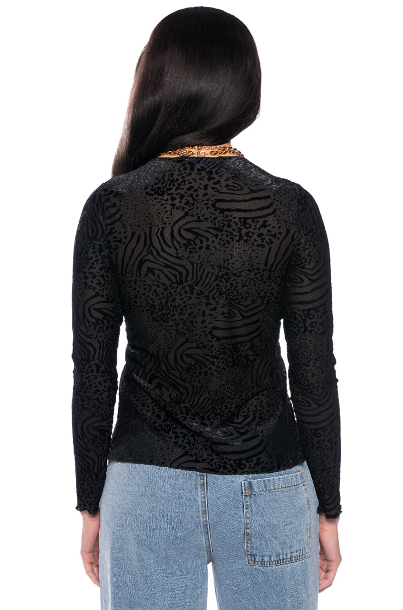 INGRID RUFFLED COLLAR TIE FRONT BLOUSE