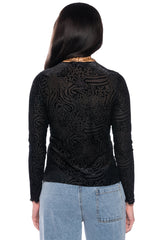 INGRID RUFFLED COLLAR TIE FRONT BLOUSE