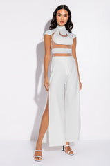 SAYLOR MESH INSERT MOCK NECK SHORT SLEEVE BODYSUIT