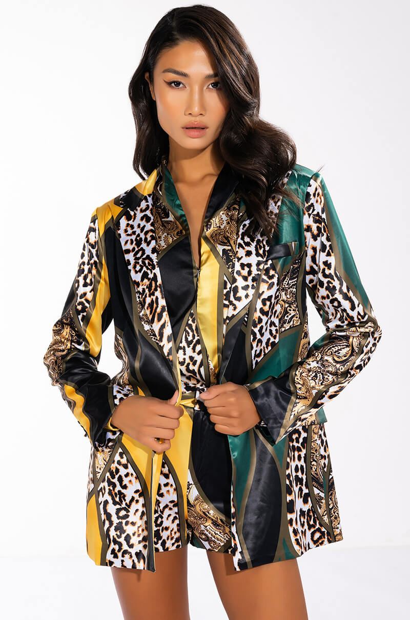 INTO THE WILD PRINTED SATIN SHORT