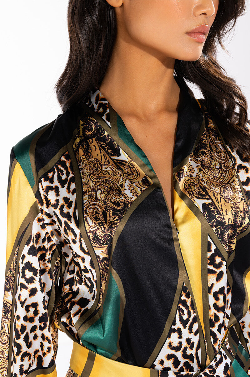 INTO THE WILD SATIN BODYSUIT