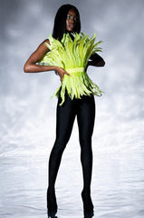 ISLA STATEMENT STRAPLESS FEATHER TOP