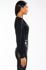 ITS GETTING LATE LONG SLEEVE VNECK CHEEKY BODYSUIT