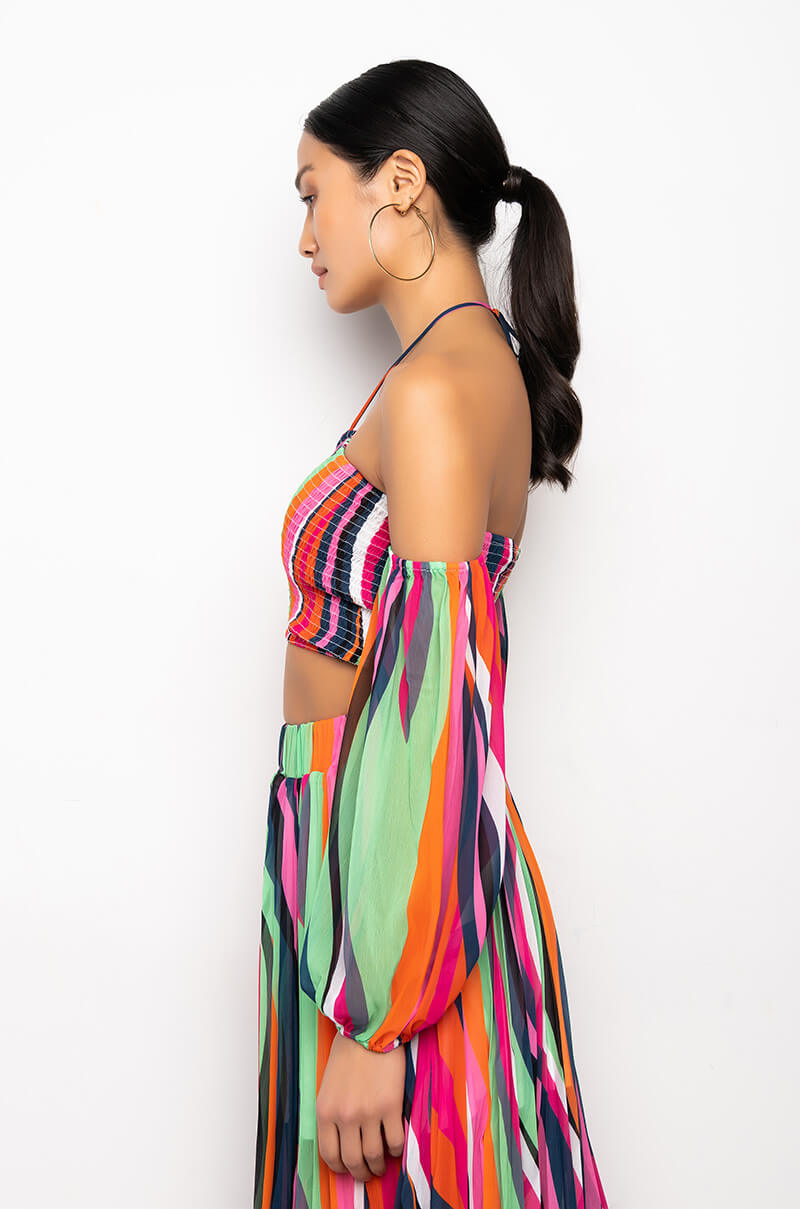 IVY SMOCKED HALTERNECK BLOUSE
