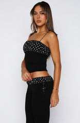 Saving My Heart Top Black/White Polka Dot