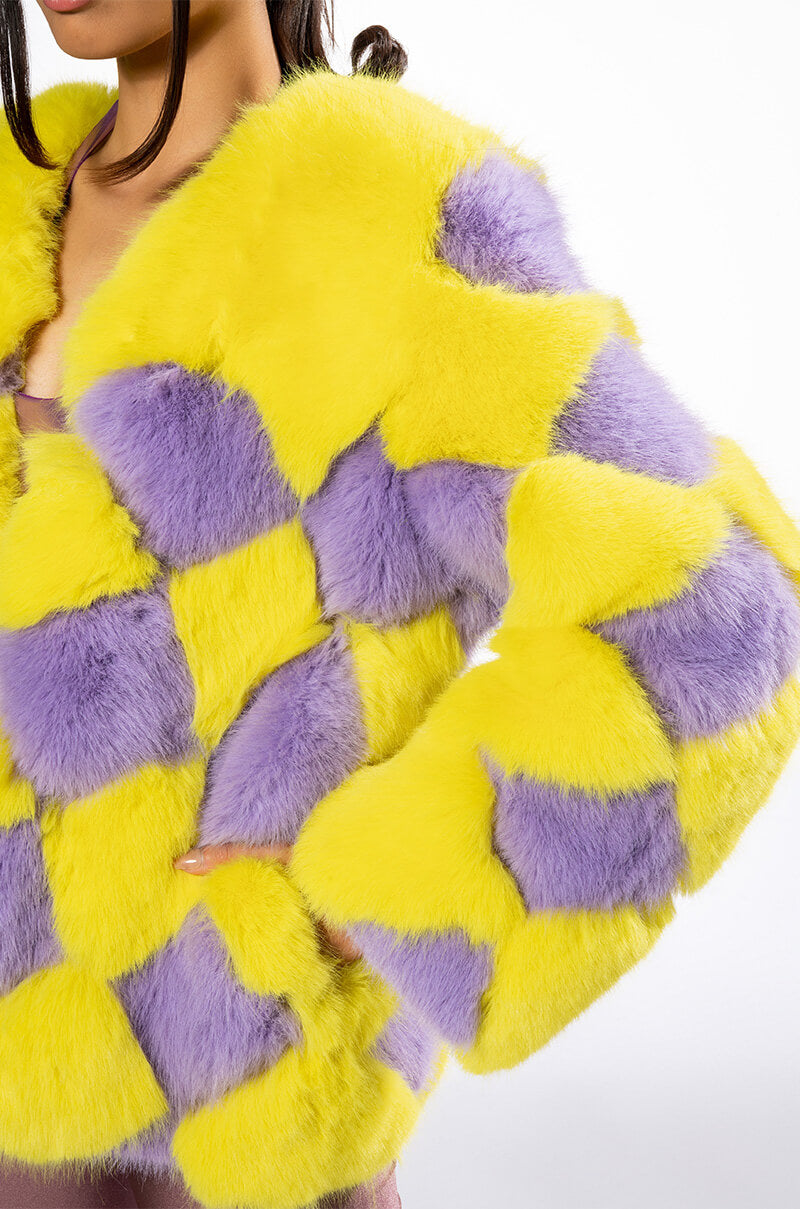 JAYLEY BRAND FAUX FUR JESTER JACKET