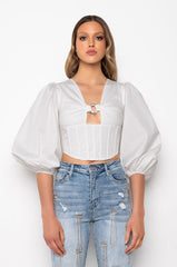 JE TAIME POPLIN CORSET BLOUSE