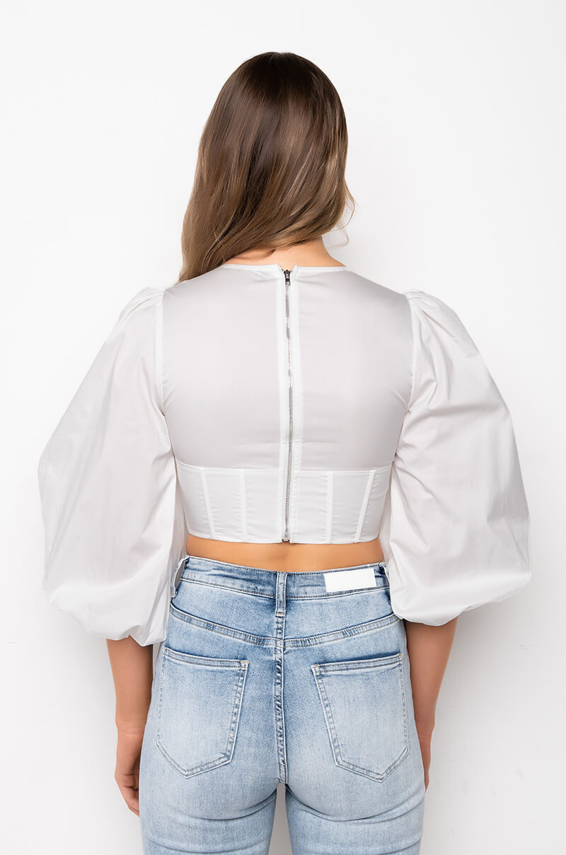 JE TAIME POPLIN CORSET BLOUSE