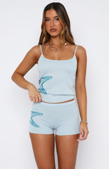 She's A Star Knit Shorts Azure