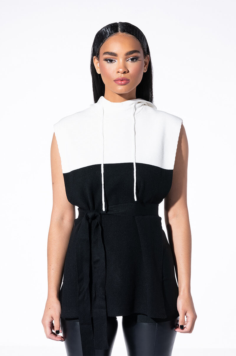 JORDAN SLEEVELESS SWEATER HOODIE