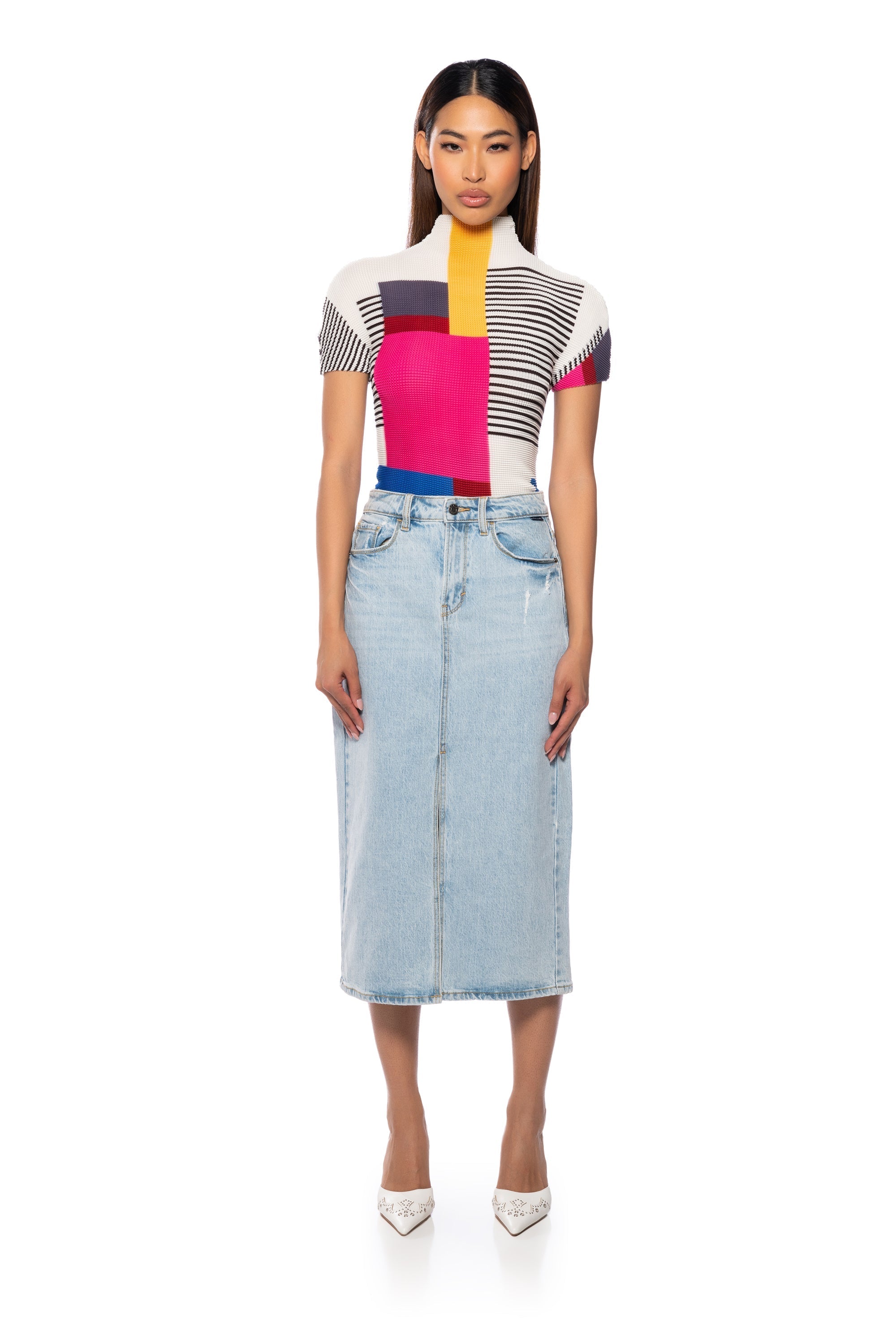 JULLIANNA TEXTURED CAP SLEEVE TOP