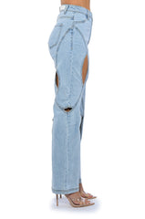 JUMP AROUND CUTOUT RELAXED FIT JEANS