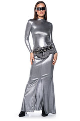 JUST LIKE MAGIC SLINKY DENIM MAXI SKIRT
