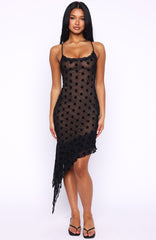 Ritz And Romance Midi Dress Black Polka Dot