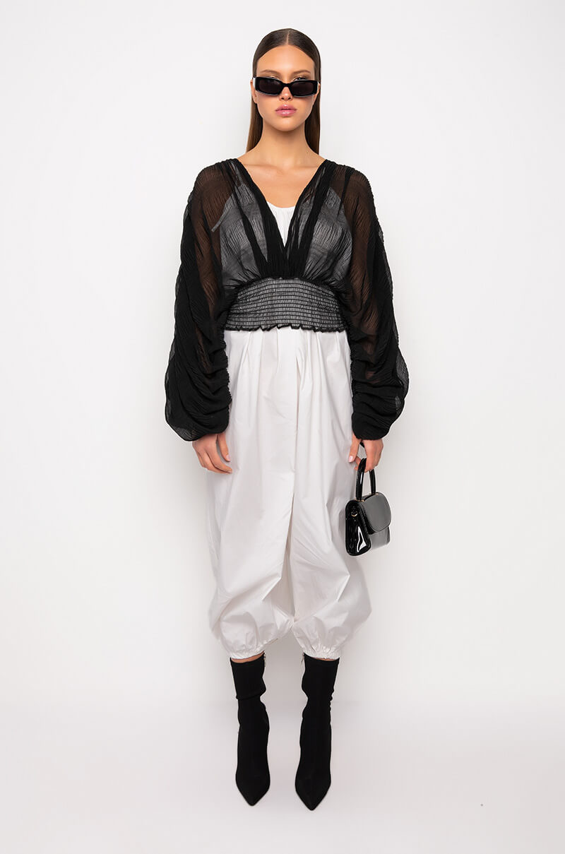 KAHANU FLOWY CHIFFON BLOUSE
