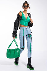 KEEP AN EYE ON ME PAINTED HIGH WAISTED SKINNY JEAN