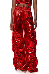 KEEP BREATHIN METALLIC PU TUBE TOP PANT SET