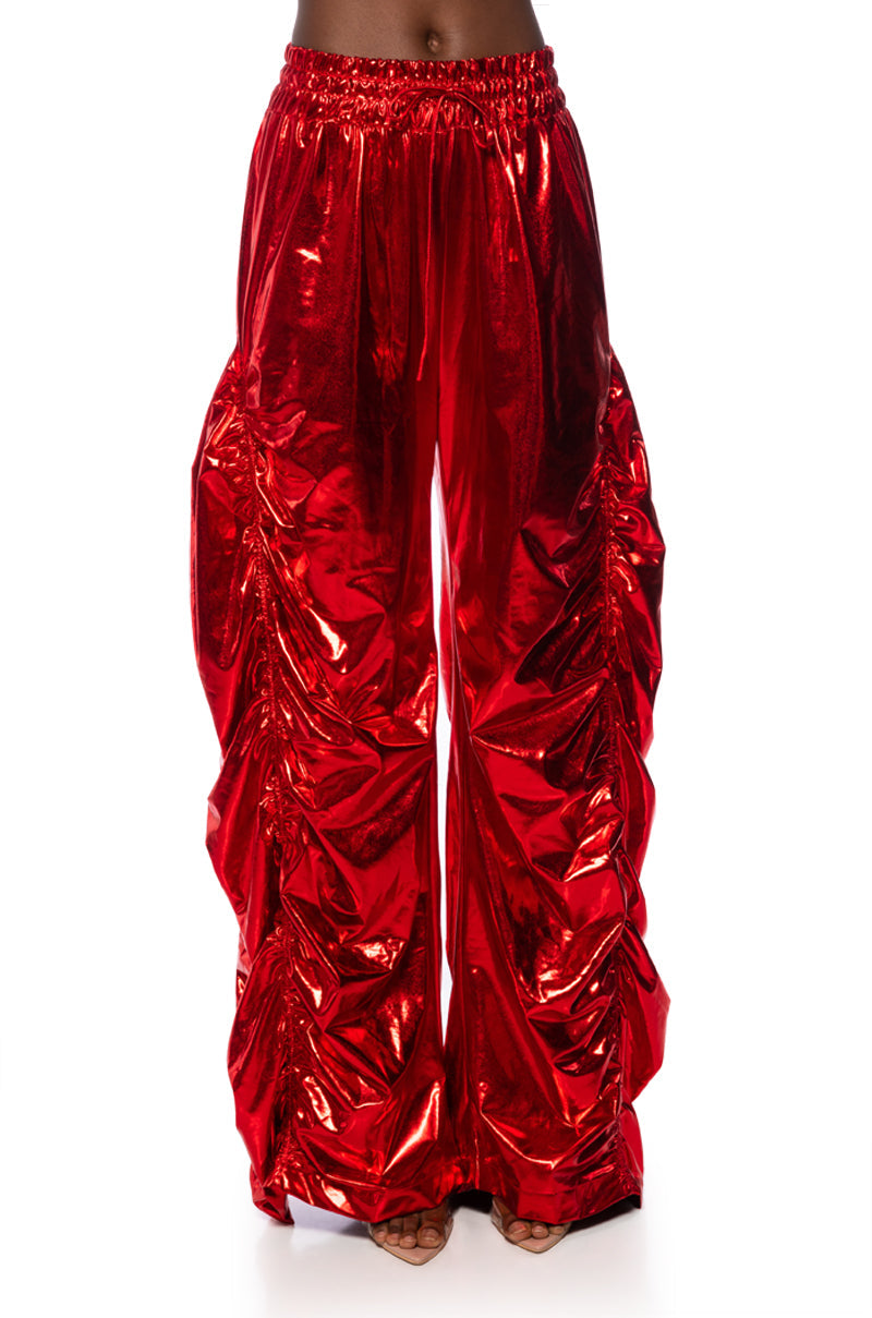 KEEP BREATHIN METALLIC PU TUBE TOP PANT SET