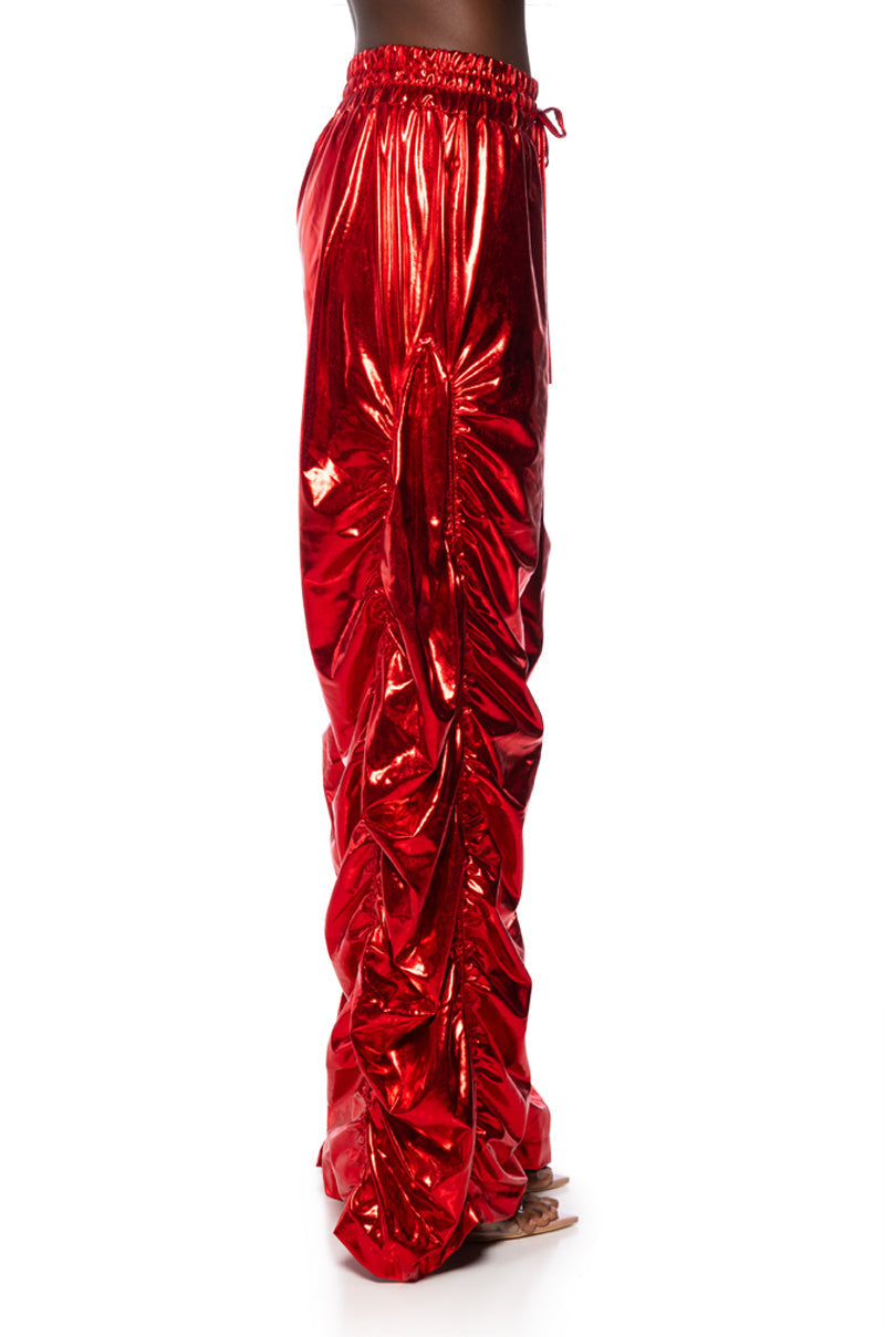 KEEP BREATHIN METALLIC PU TUBE TOP PANT SET