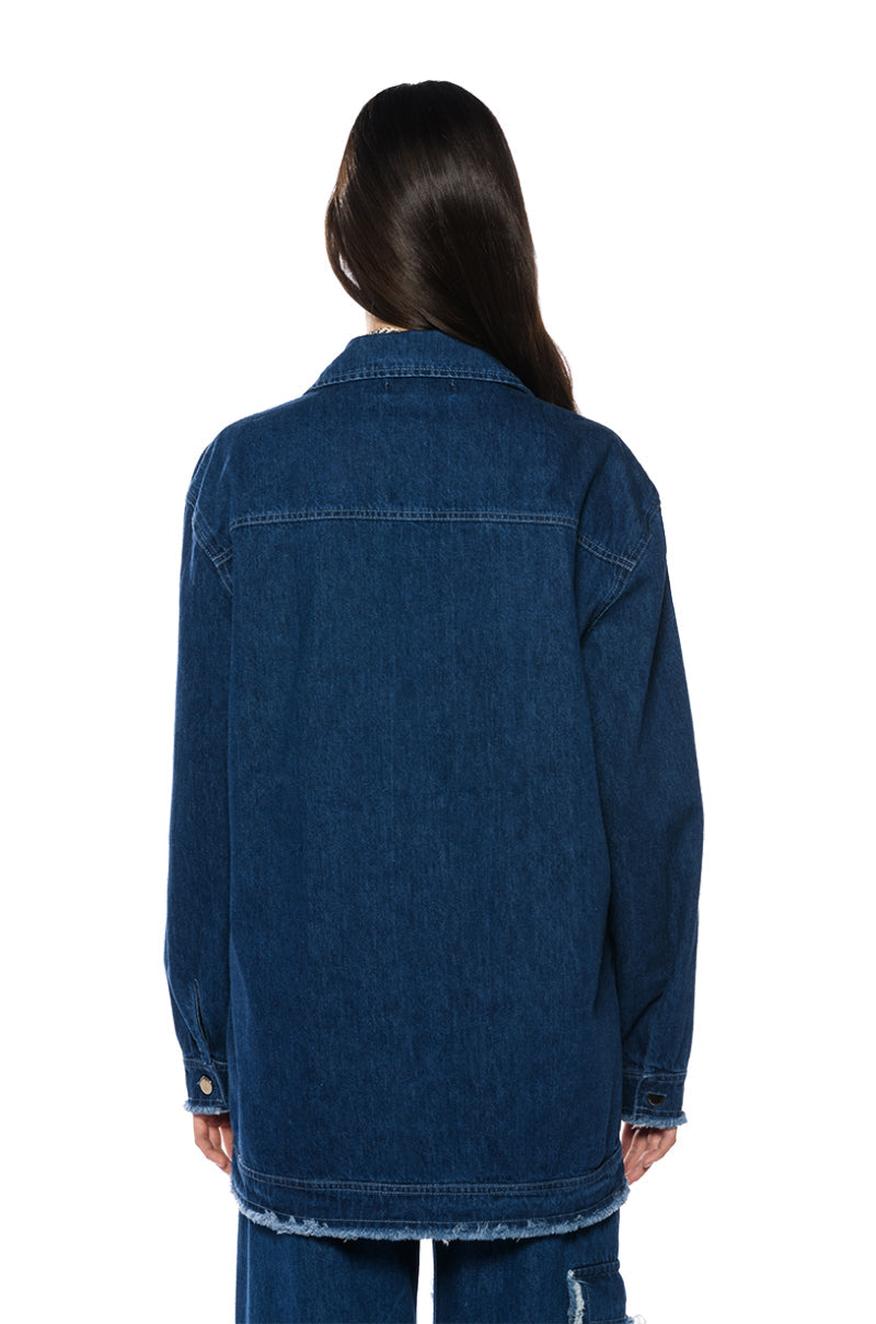 MILA DENIM POCKET DETAIL BUTTONDOWN