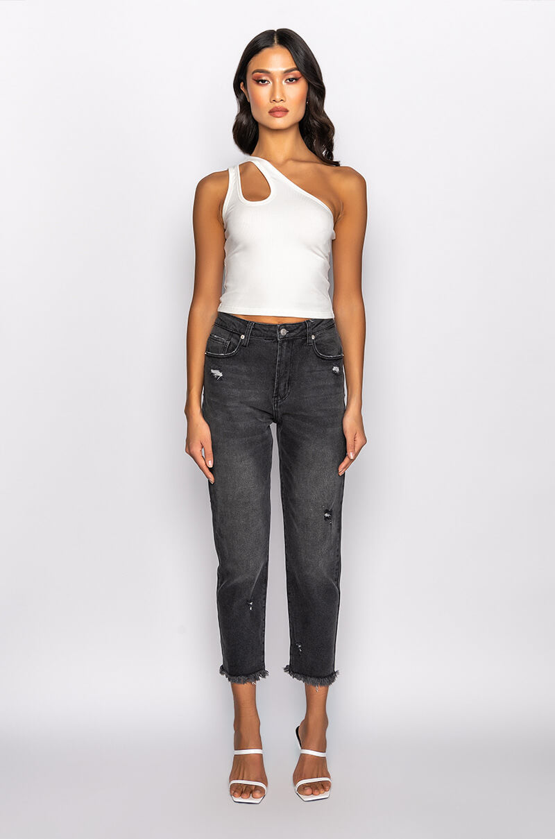KEEP IT MOVIN RIBBED CUTOUT TANK