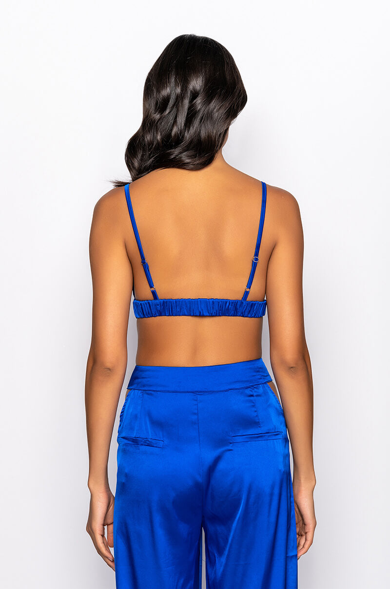 KEEP IT SIMPLE FRONT CLOSURE SATIN BRALETTE
