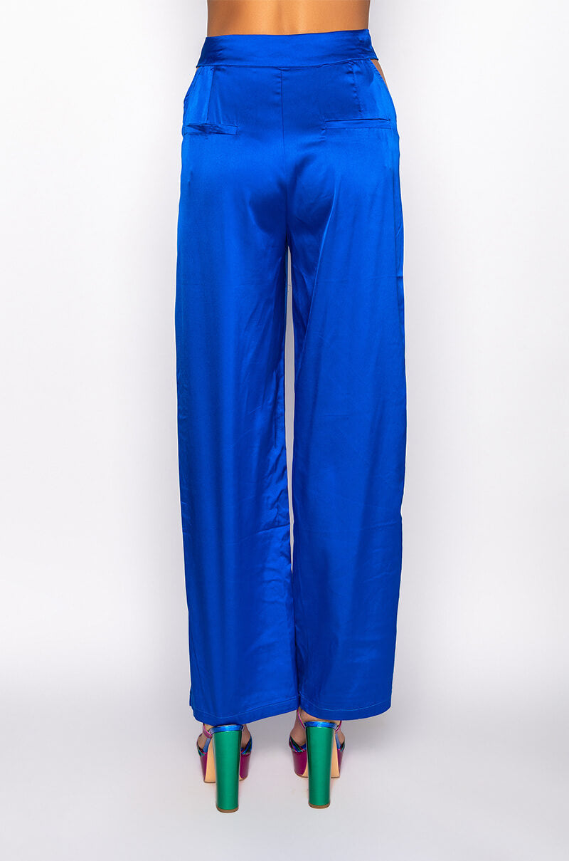 KEEP IT SIMPLE HIGH WAISTED SATIN TROUSER