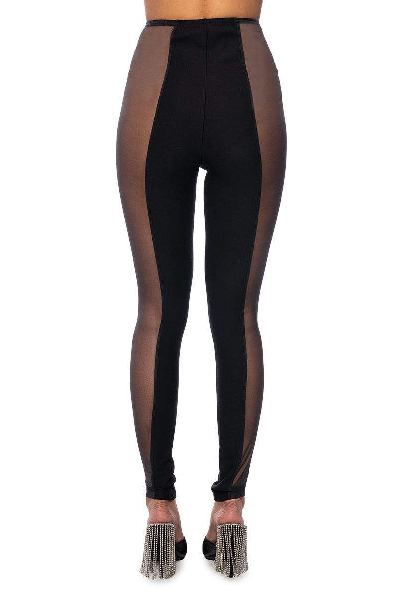 KENNA PANEL MESH LEGGING IN BLACK