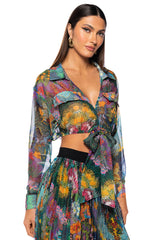 KERRIE SHEER TIE FRONT TOP