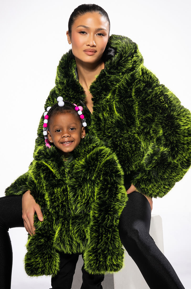 BIANCHI THREE-DEE FAUX FUR KIDS JACKET