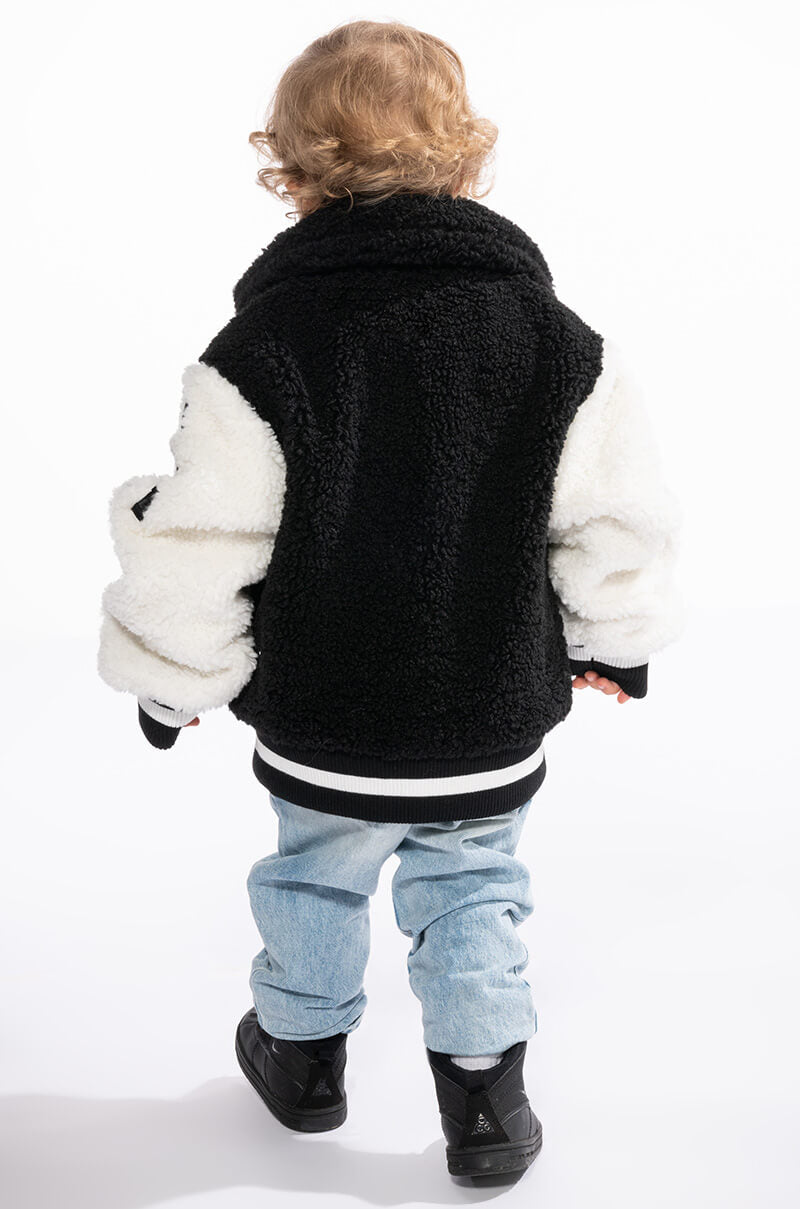 SOLO BEAR TEDDY VARSITY JACKET IN KIDS