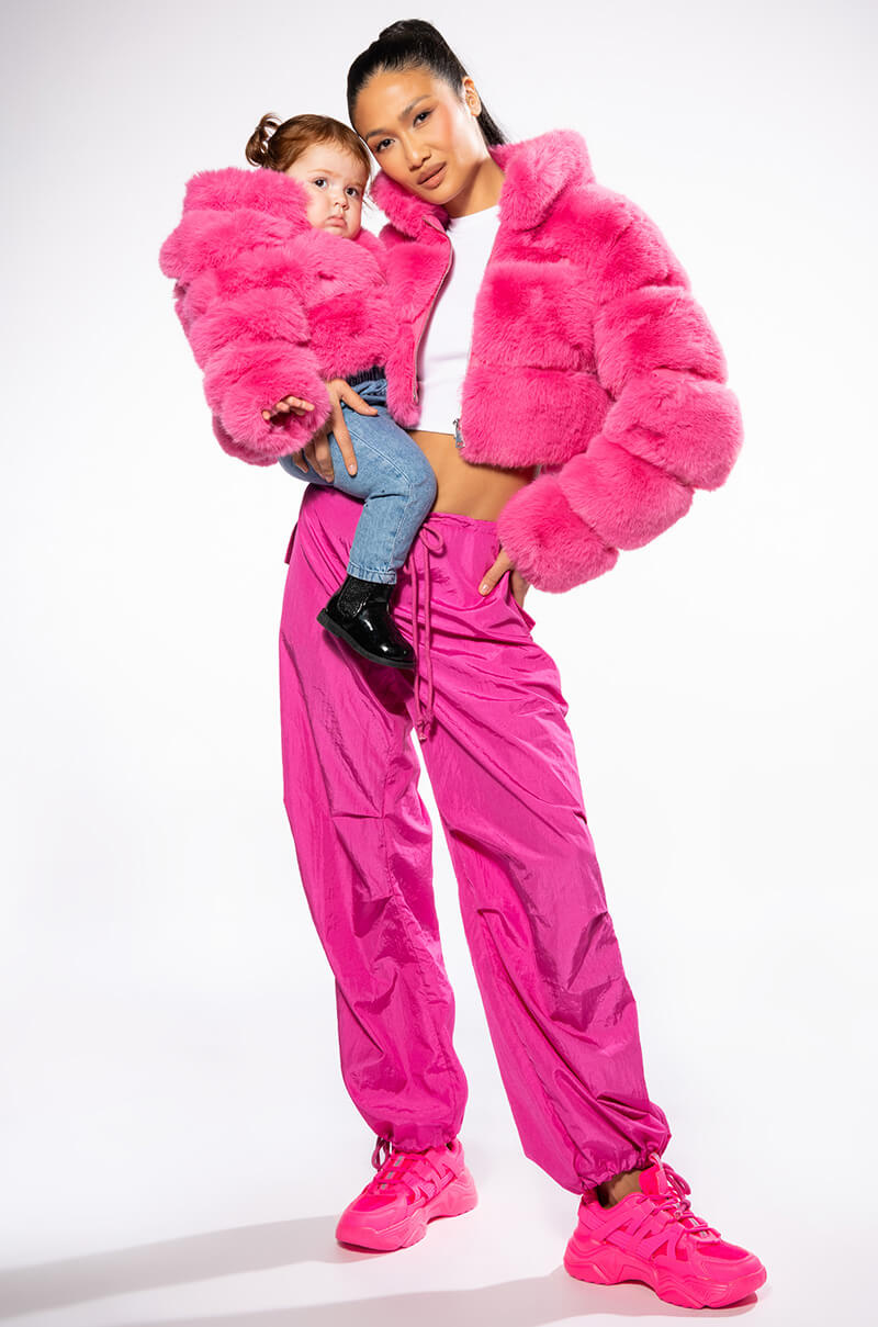 KIDS BARBZ FAUX FUR JACKET