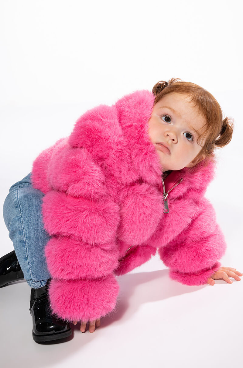 KIDS BARBZ FAUX FUR JACKET