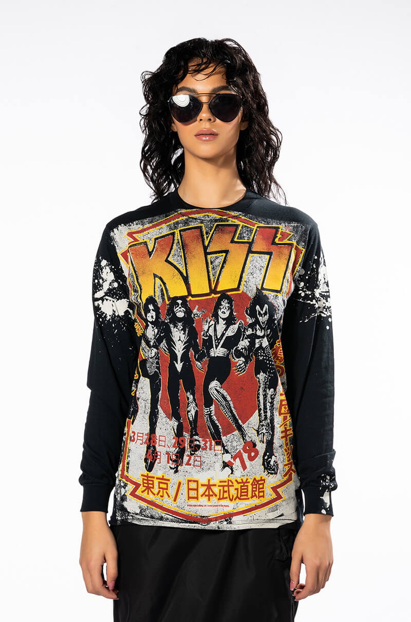 KISS SPLATTER LONG SLEEVE BAND TEE