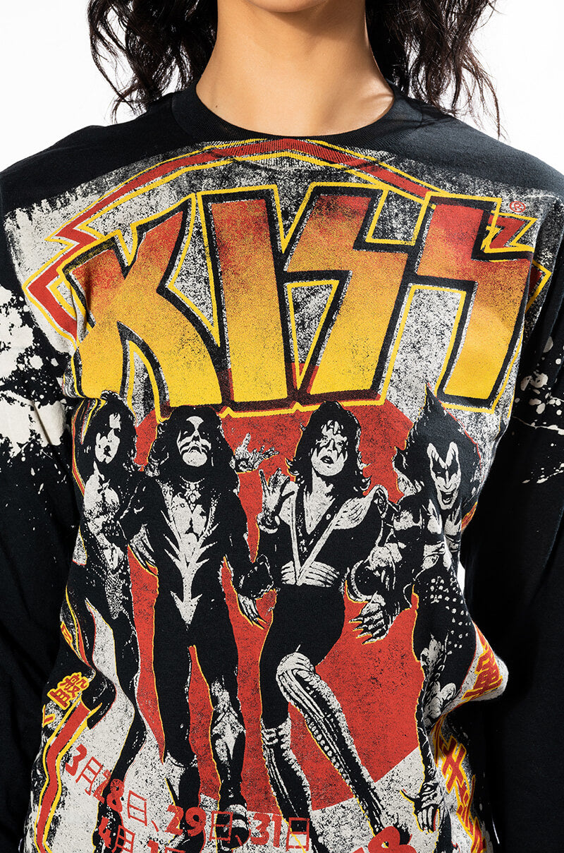 KISS SPLATTER LONG SLEEVE BAND TEE