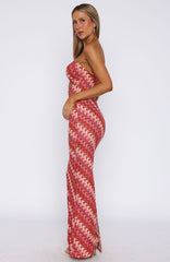 Rock Your World Strapless Maxi Dress Berry
