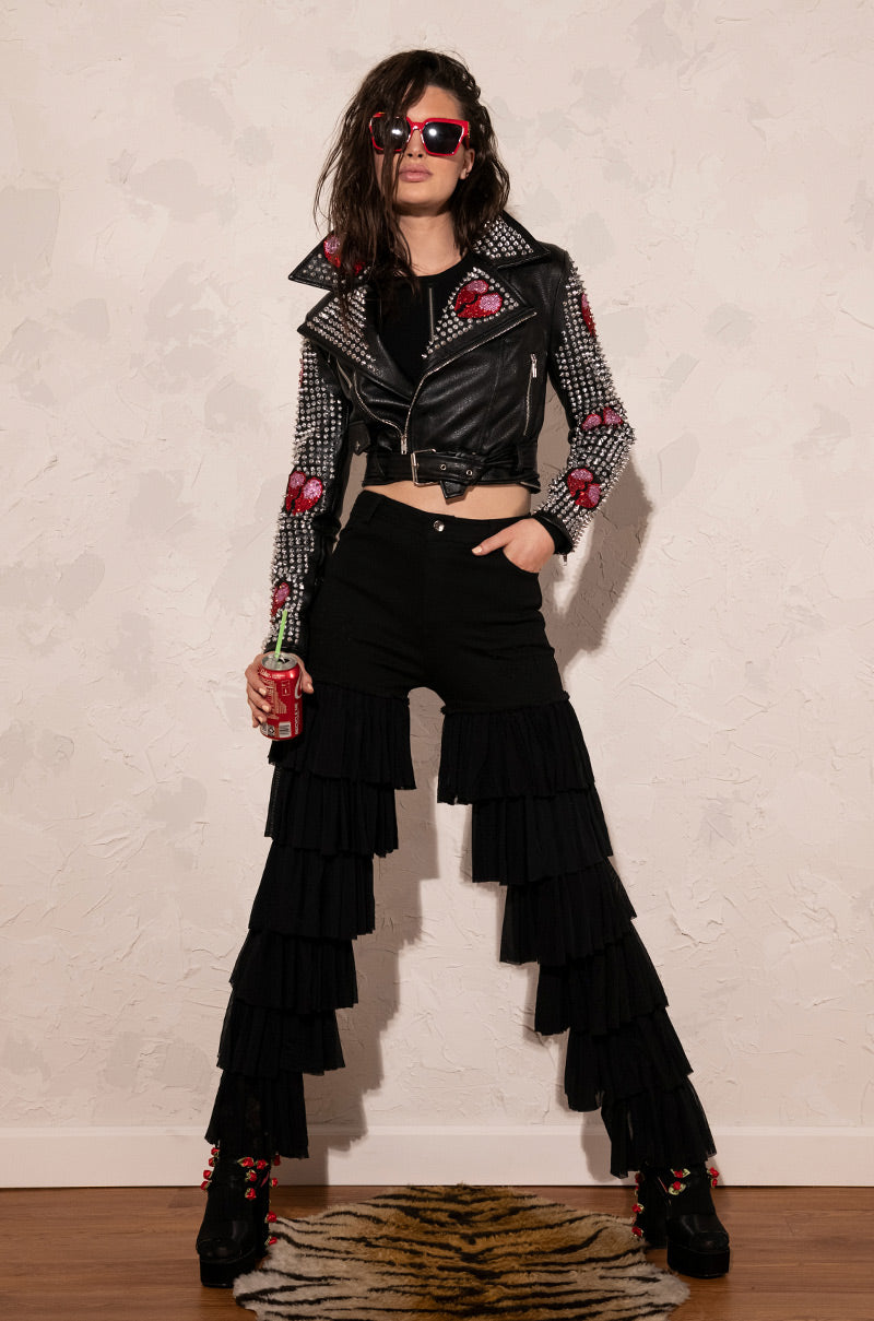 KYLIE HIGH RISE RUFFLES JEANS