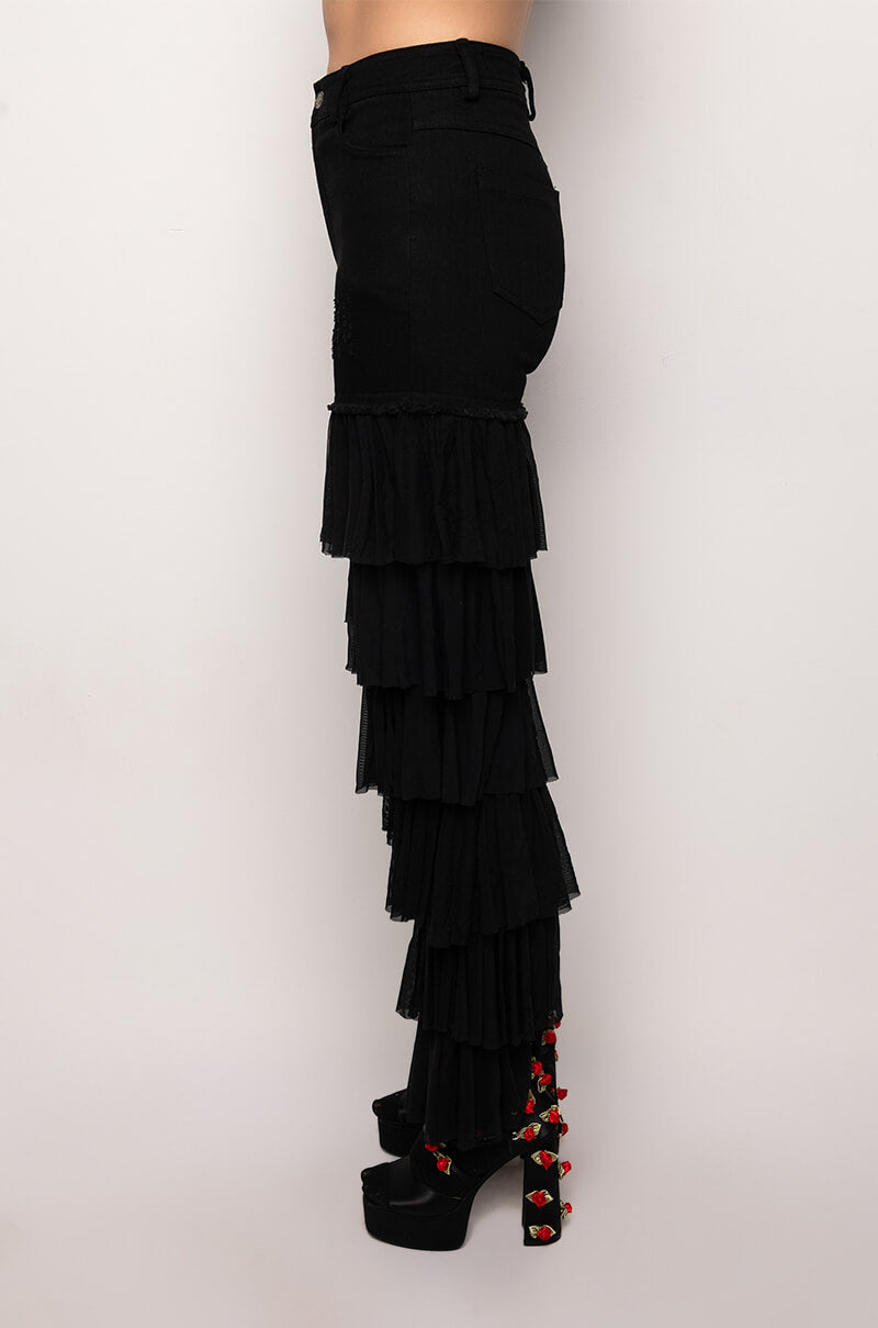 KYLIE HIGH RISE RUFFLES JEANS
