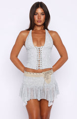 Dancing In Circles Mini Skirt Halo Mist