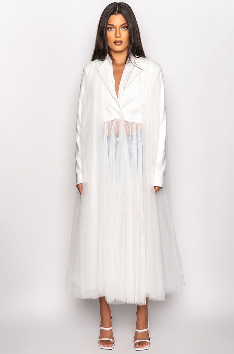 LAST BASH TULLE BLAZER TRENCH
