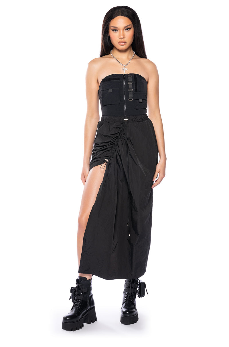 LAURA CINCHED ASYMMETRICAL SKIRT