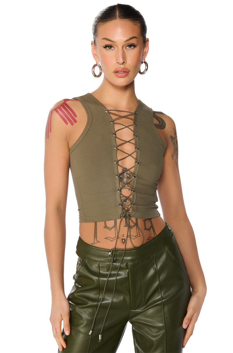 LAYNE LACE UP TANK