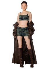 LAYNE MINERAL WASH DENIM MINI SKIRT